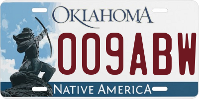 OK license plate 009ABW