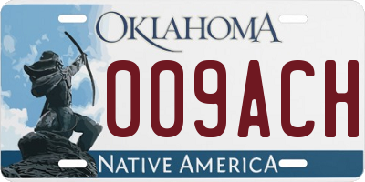 OK license plate 009ACH