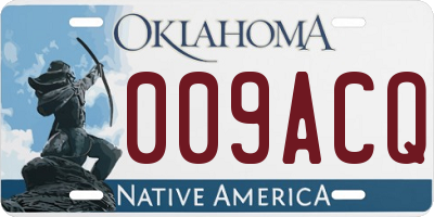 OK license plate 009ACQ