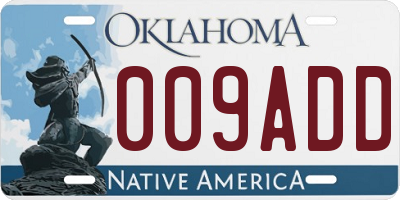 OK license plate 009ADD