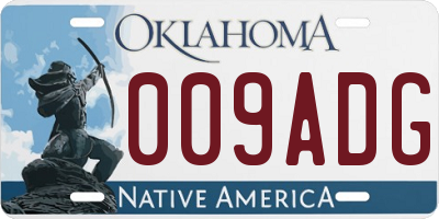 OK license plate 009ADG