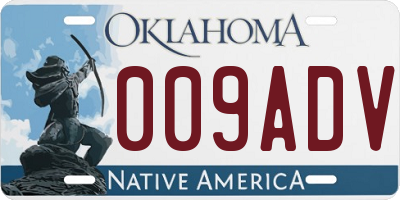 OK license plate 009ADV