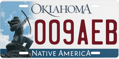 OK license plate 009AEB