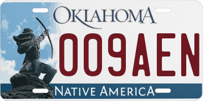 OK license plate 009AEN