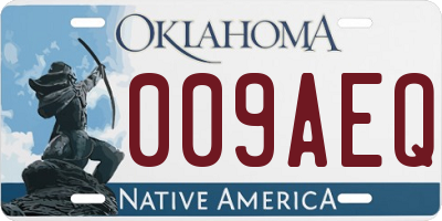 OK license plate 009AEQ