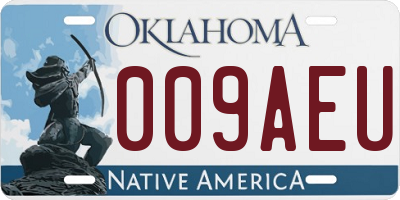 OK license plate 009AEU