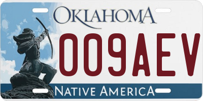 OK license plate 009AEV