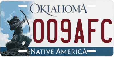 OK license plate 009AFC