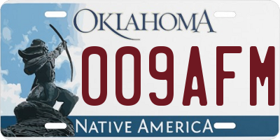 OK license plate 009AFM