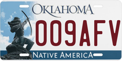 OK license plate 009AFV