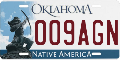 OK license plate 009AGN