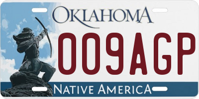 OK license plate 009AGP