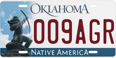 OK license plate 009AGR
