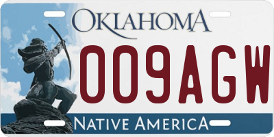 OK license plate 009AGW
