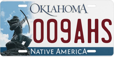 OK license plate 009AHS