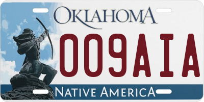 OK license plate 009AIA