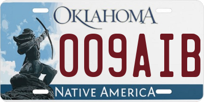 OK license plate 009AIB