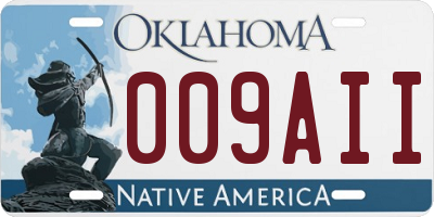 OK license plate 009AII