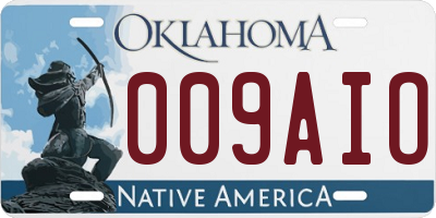 OK license plate 009AIO