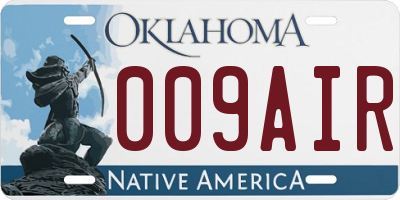 OK license plate 009AIR