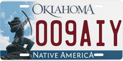 OK license plate 009AIY
