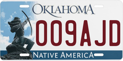 OK license plate 009AJD