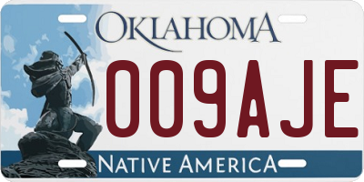 OK license plate 009AJE
