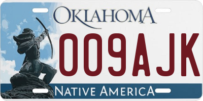 OK license plate 009AJK