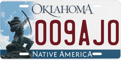 OK license plate 009AJO