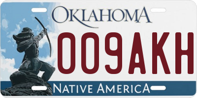 OK license plate 009AKH