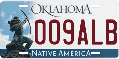 OK license plate 009ALB