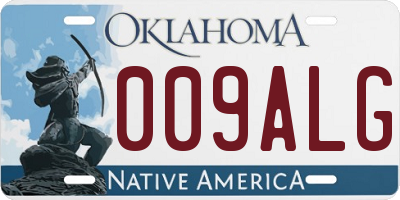 OK license plate 009ALG