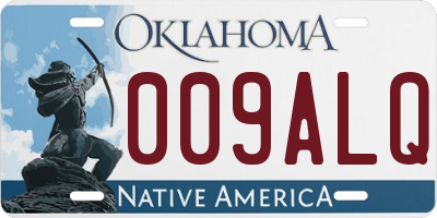 OK license plate 009ALQ
