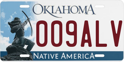 OK license plate 009ALV