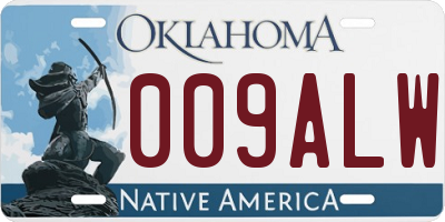 OK license plate 009ALW