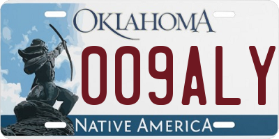 OK license plate 009ALY
