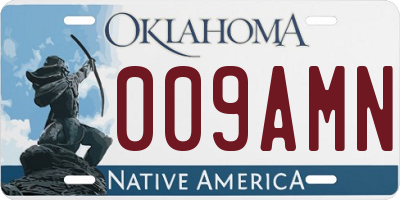 OK license plate 009AMN
