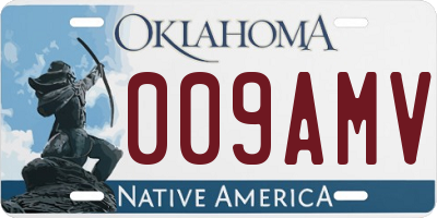 OK license plate 009AMV