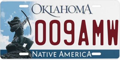 OK license plate 009AMW