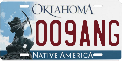 OK license plate 009ANG