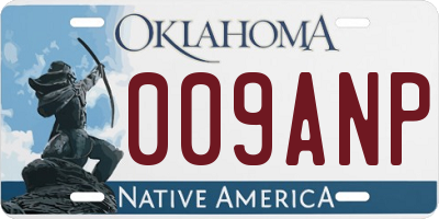 OK license plate 009ANP