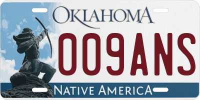 OK license plate 009ANS