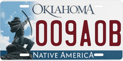 OK license plate 009AOB