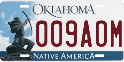 OK license plate 009AOM