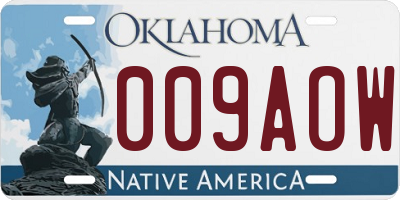OK license plate 009AOW