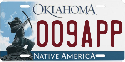 OK license plate 009APP