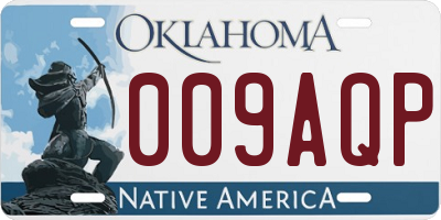 OK license plate 009AQP