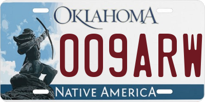 OK license plate 009ARW