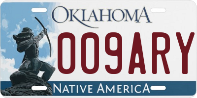 OK license plate 009ARY