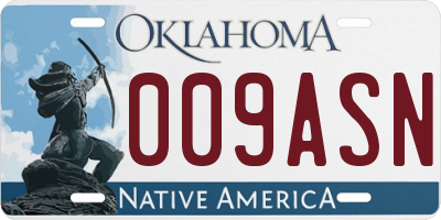 OK license plate 009ASN